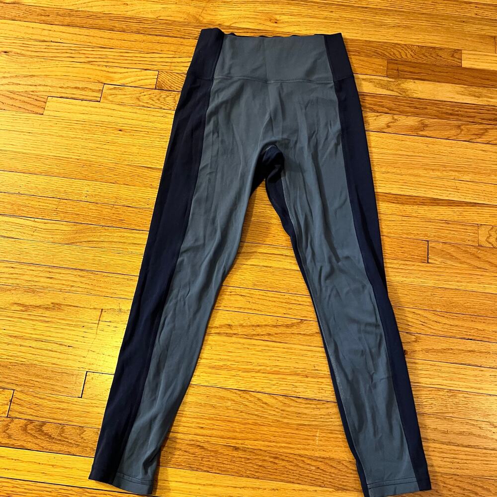 Athleta Leggings Womens Small Blue Transcend Colorblock 7/8 Tight